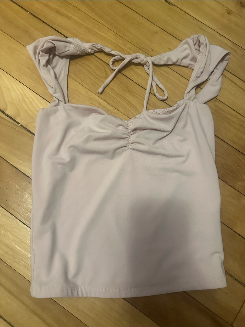 Garage Pale Pink Tie Back Top